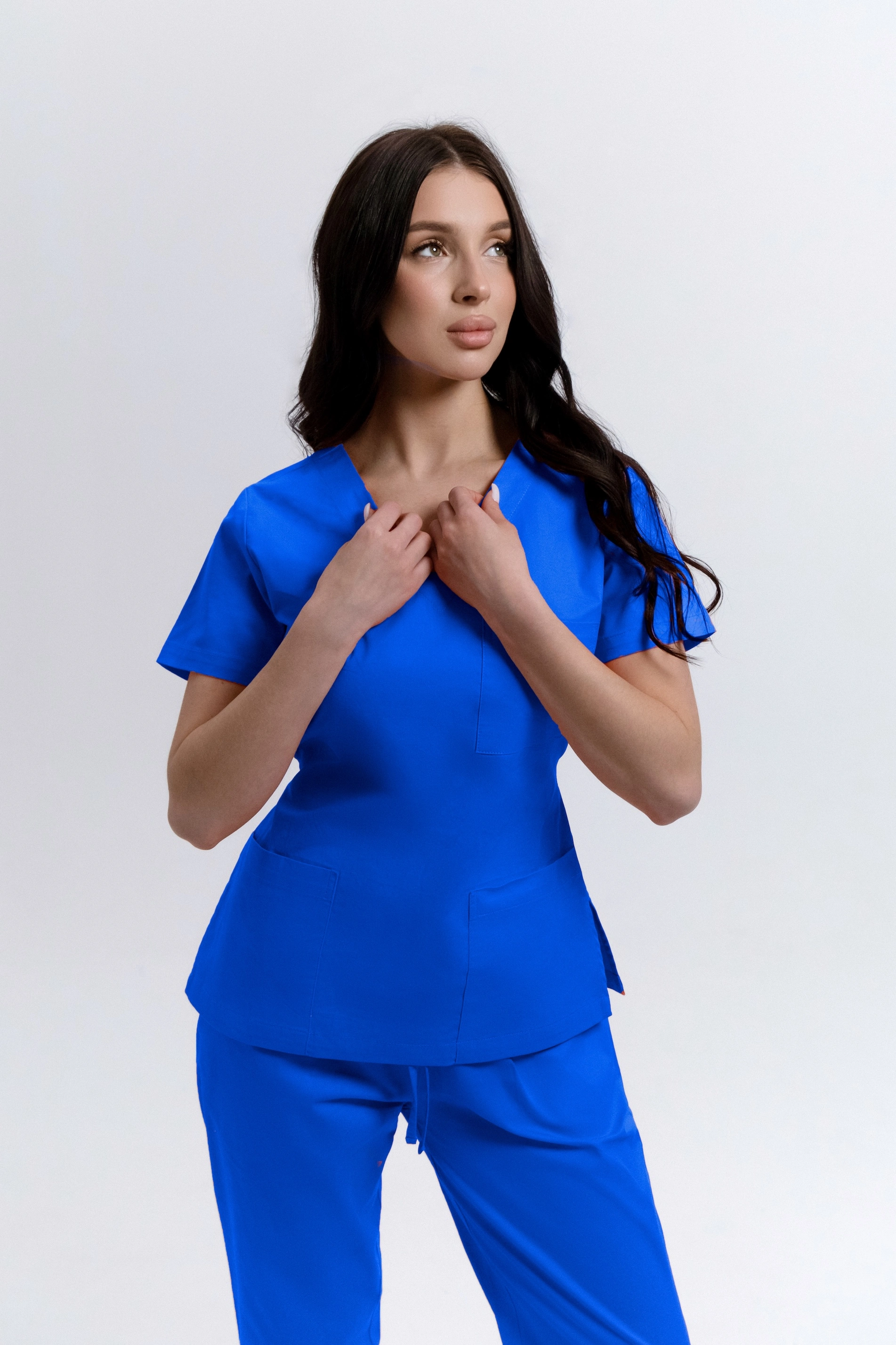 Bluza Medyczna Damska Wiązana Cobalt Blue M