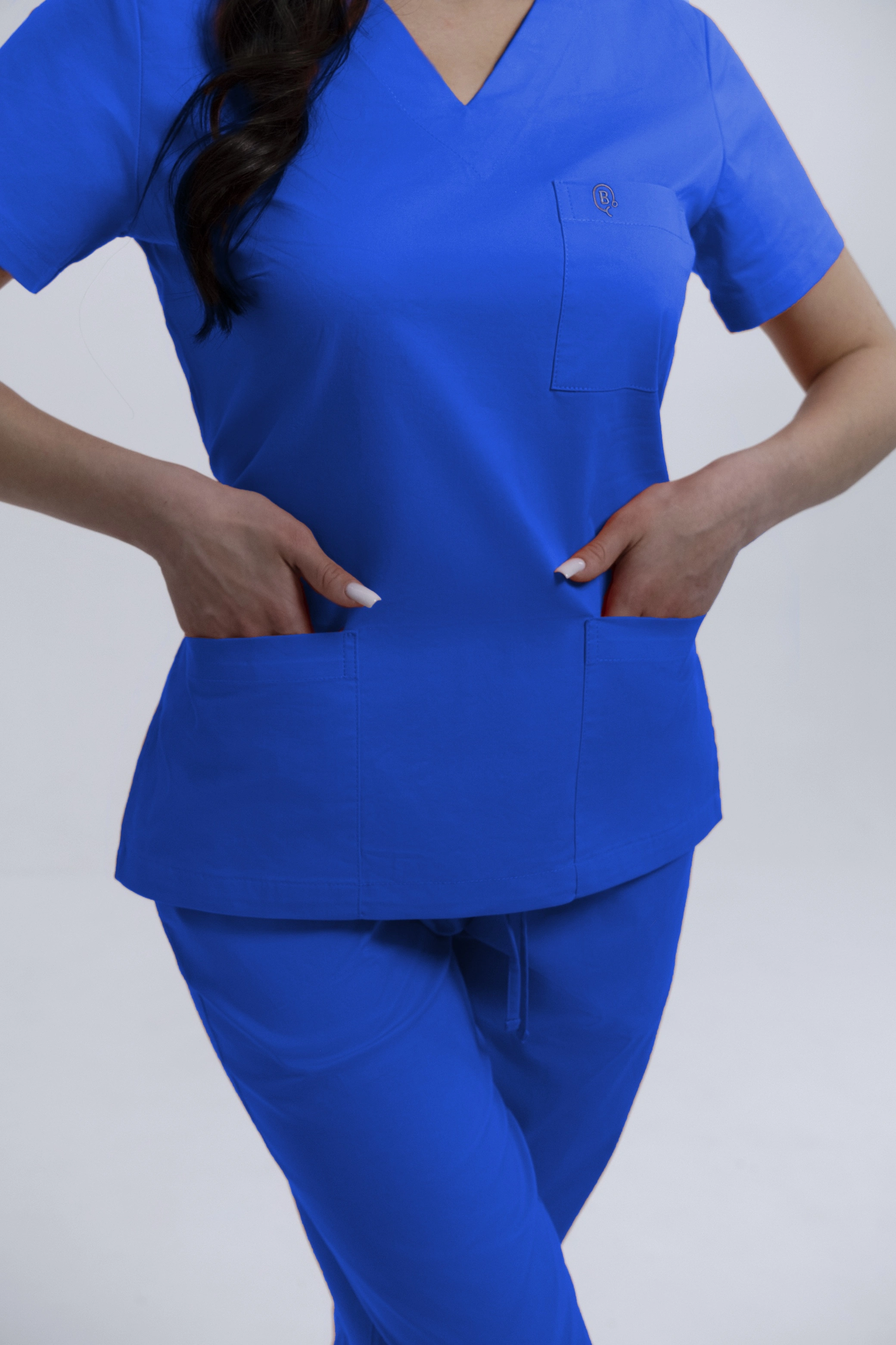 Bluza Medyczna Damska Wiązana Cobalt Blue M