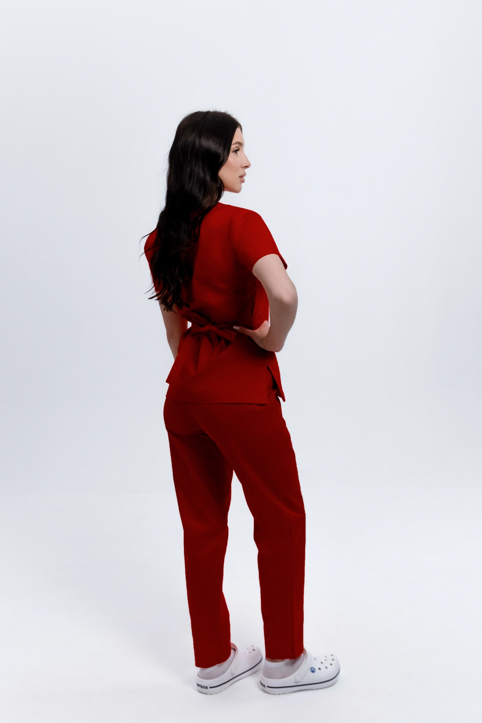 Bluza Medyczna Damska Wiązana Red Wine L