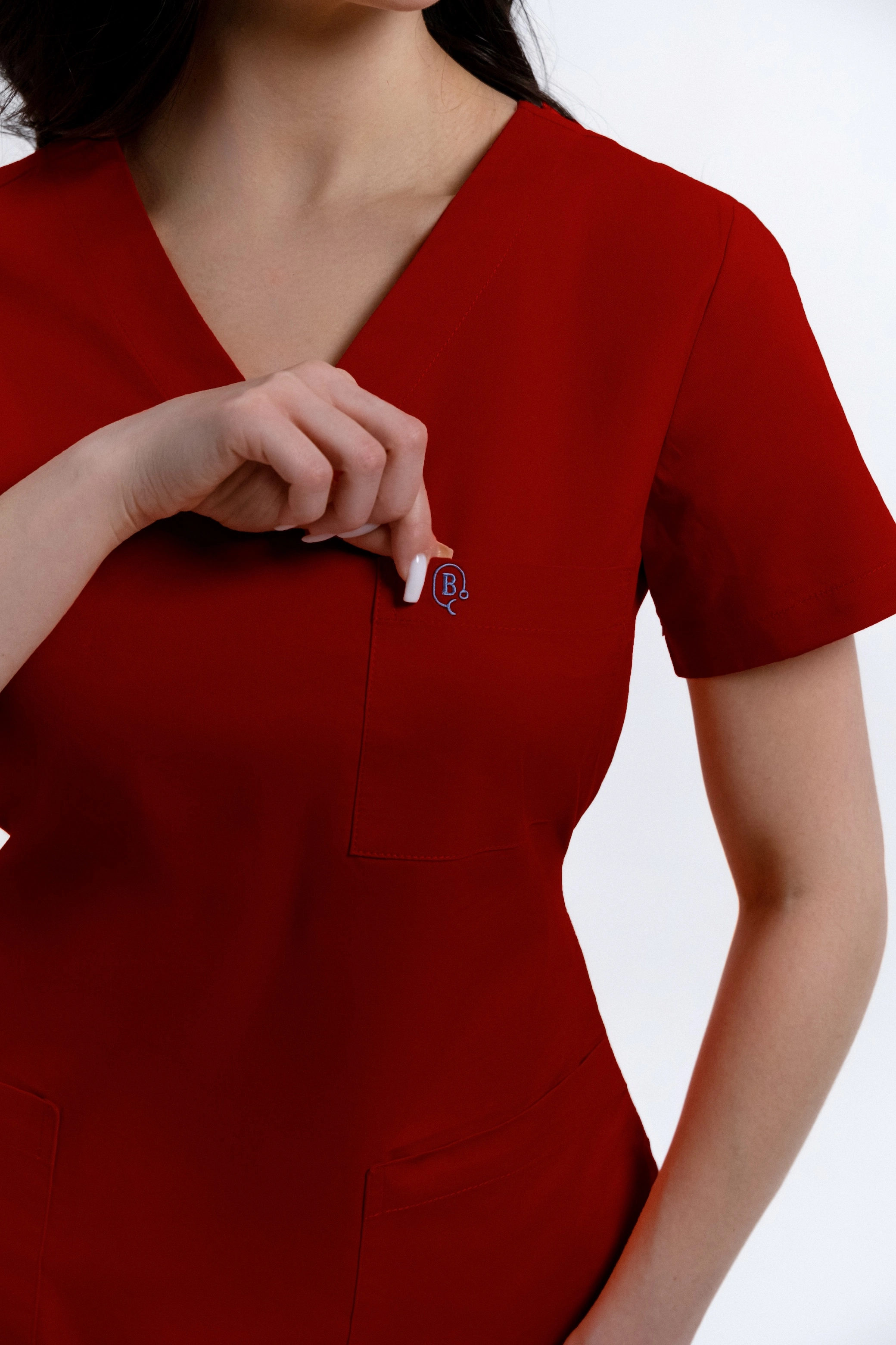 Bluza Medyczna Damska Wiązana Red Wine XL