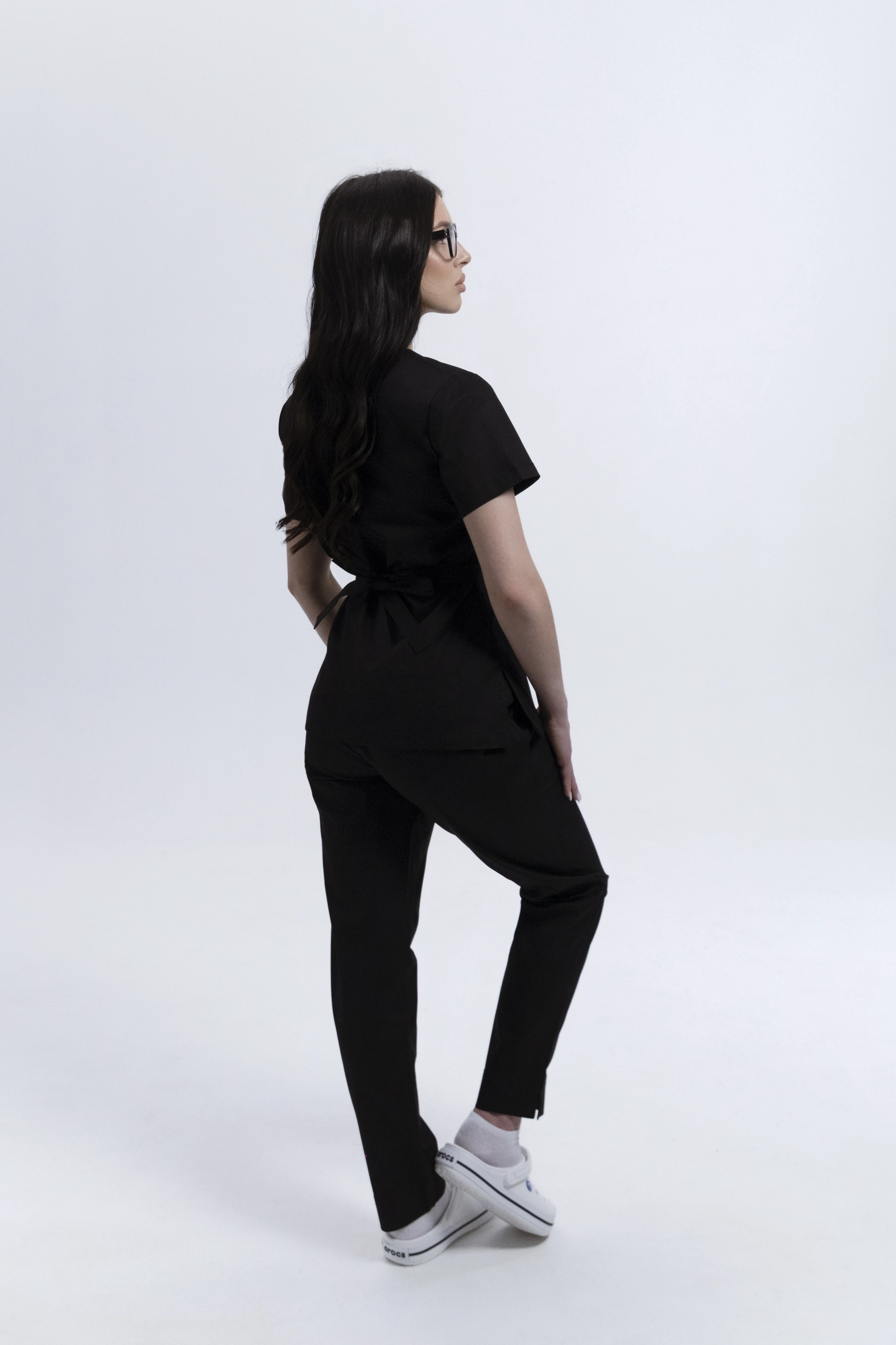 Bluza Medyczna Damska Wiązana Totally Black L