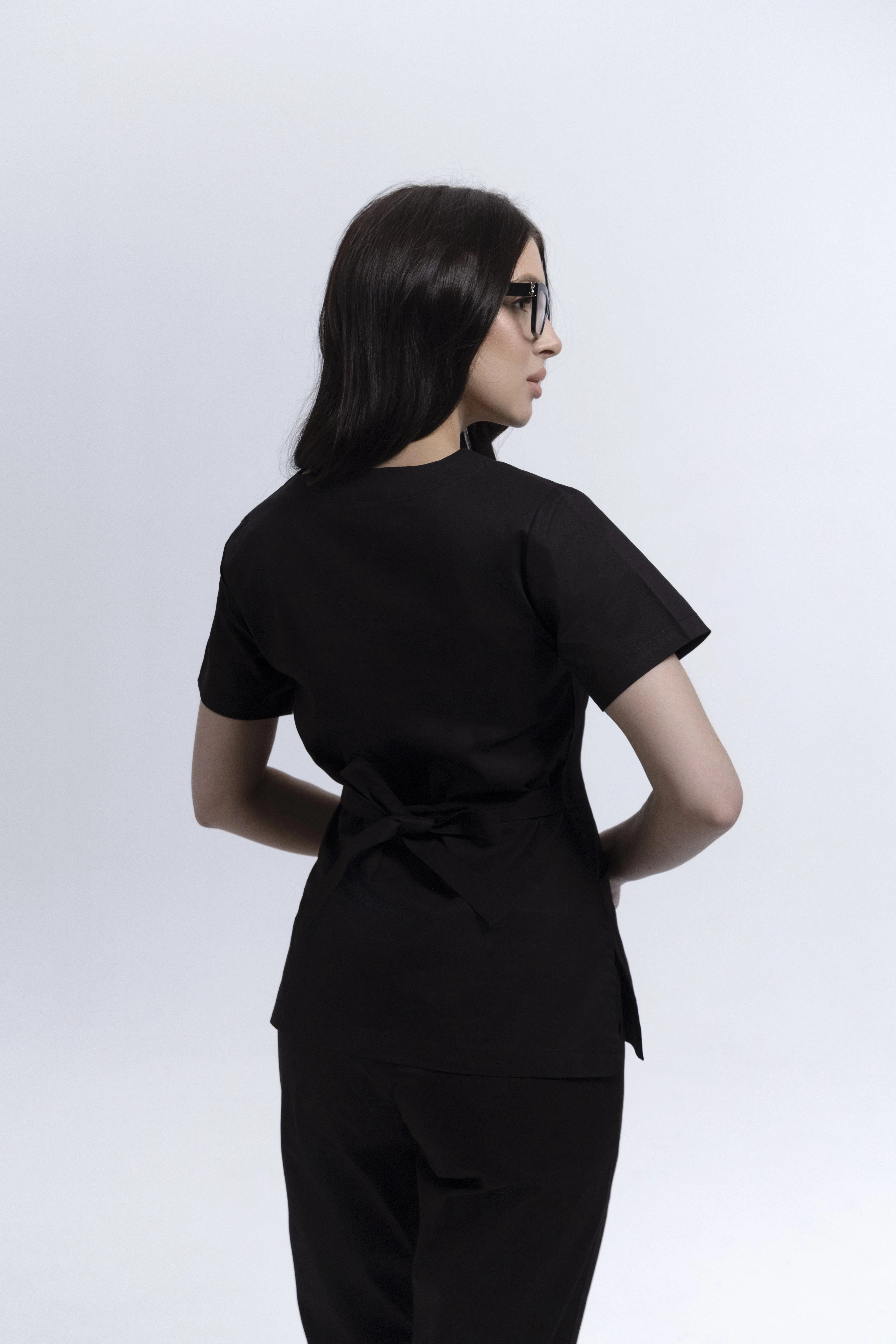 Bluza Medyczna Damska Wiązana Totally Black L