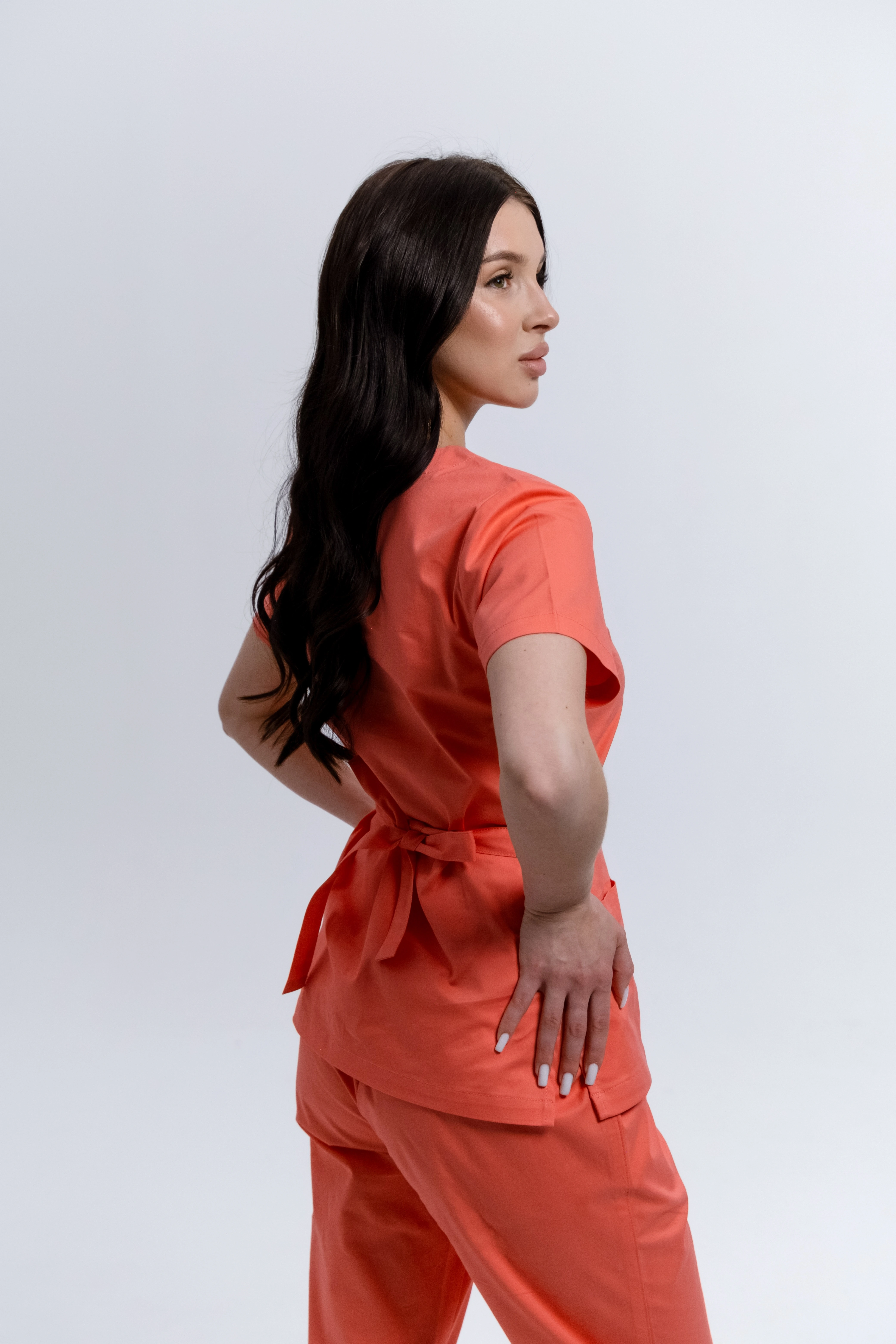 Bluza Medyczna Damska Wiązana Living Coral XXL