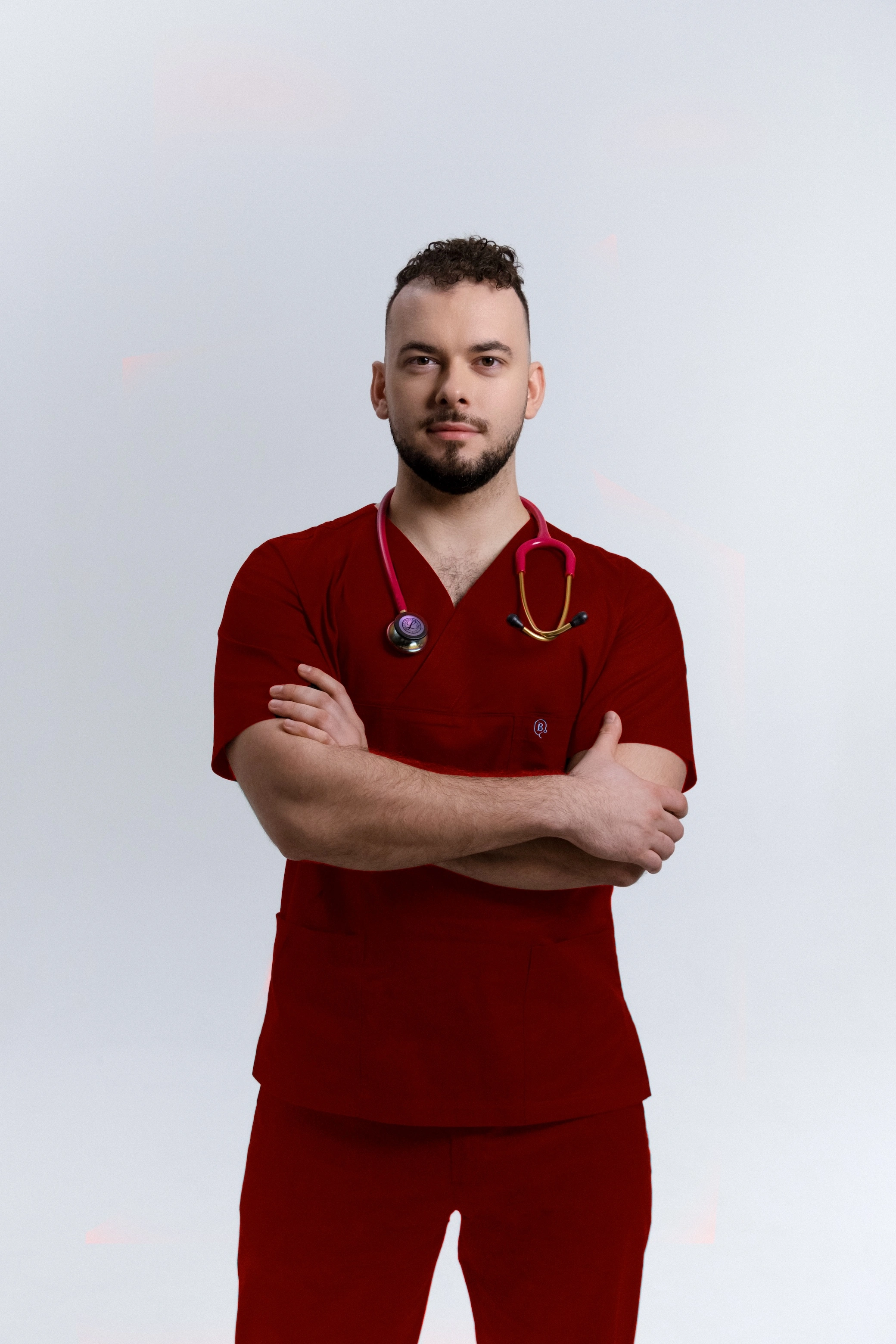 Bluza Medyczna Męska Red Wine XL