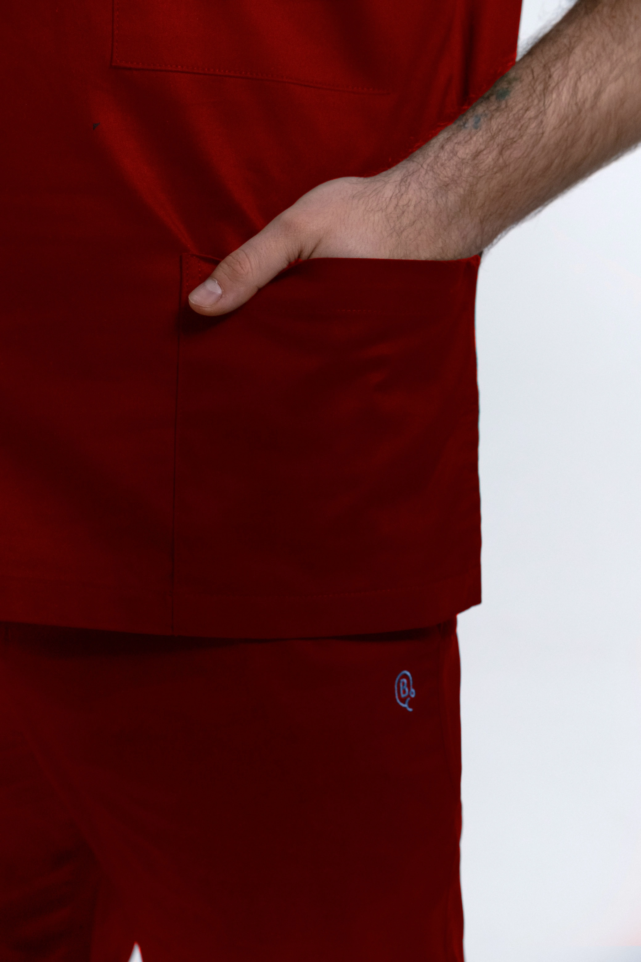 Bluza Medyczna Męska Red Wine XL