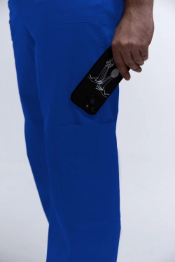 Spodnie Męskie Medyczne Na Gumce Cobalt Blue M