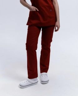 Spodnie Medyczne Damskie Klasyczne Red Wine XL
