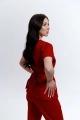 Bluza Medyczna Damska Wiązana Red Wine XS