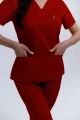 Bluza Medyczna Damska Wiązana Red Wine XS