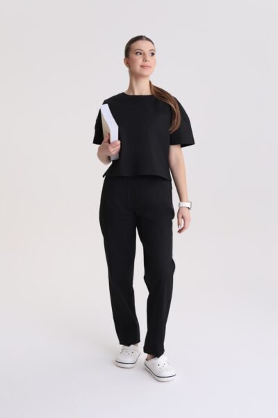 Spodnie medyczne damskie straight-leg